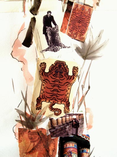 Tiger Columns Drawing [diptych]